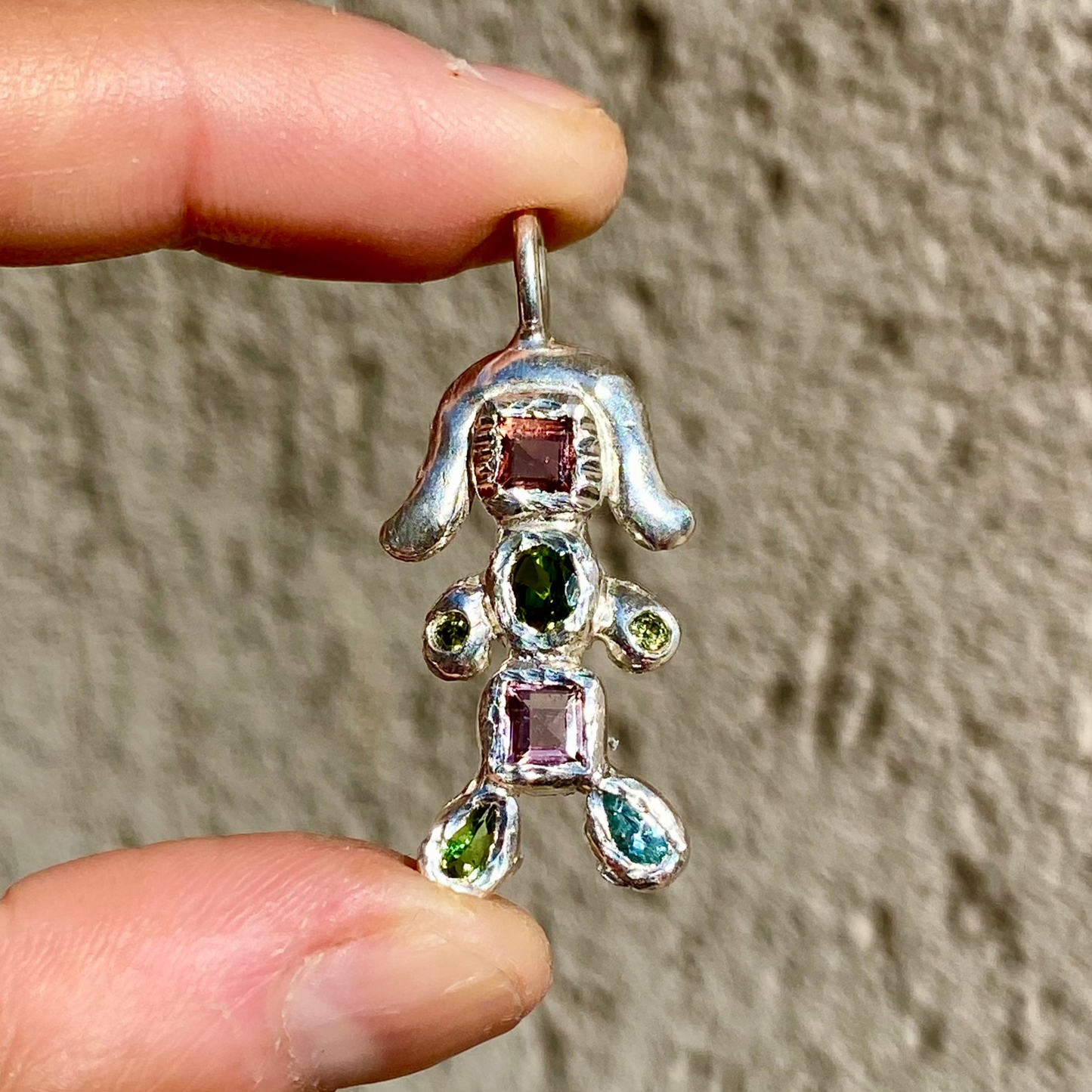 This is the original Fairy Light Pendant i made for the first time. All the stones in this pendants are tourmalines.