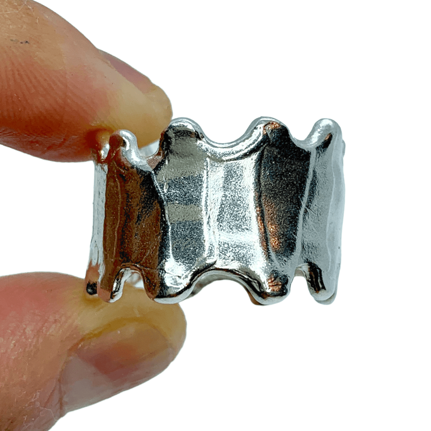 Big Ombak Band, chunky silver ring with wave pattern – inspired by the sea and handmade by Lia Makes Jewellery
