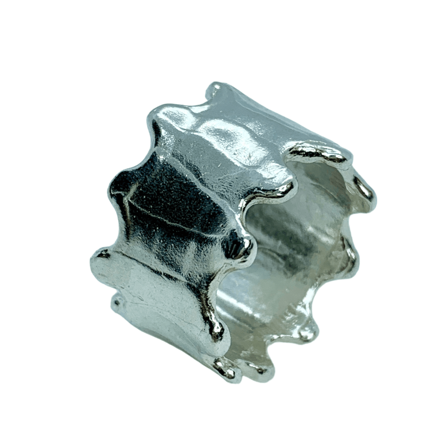 Big Ombak Band, chunky silver ring with wave pattern – inspired by the sea and handmade by Lia Makes Jewellery