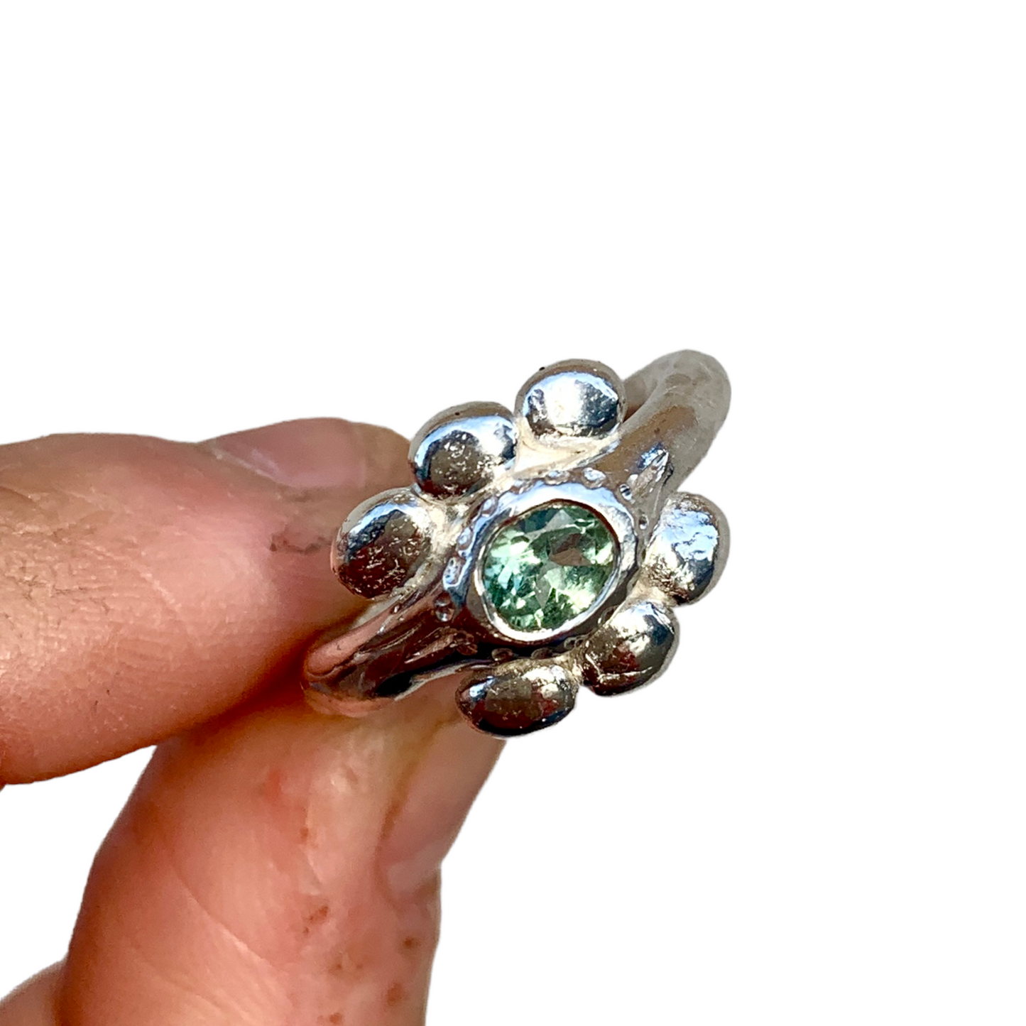 Blue Fleur. Tourmaline. Sterling Silver.
